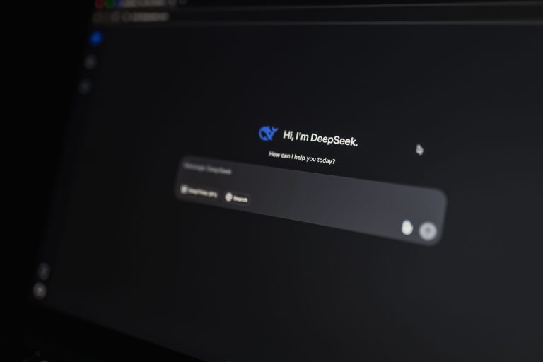 Close-up of an AI-driven chat interface on a computer screen, showcasing modern AI technology